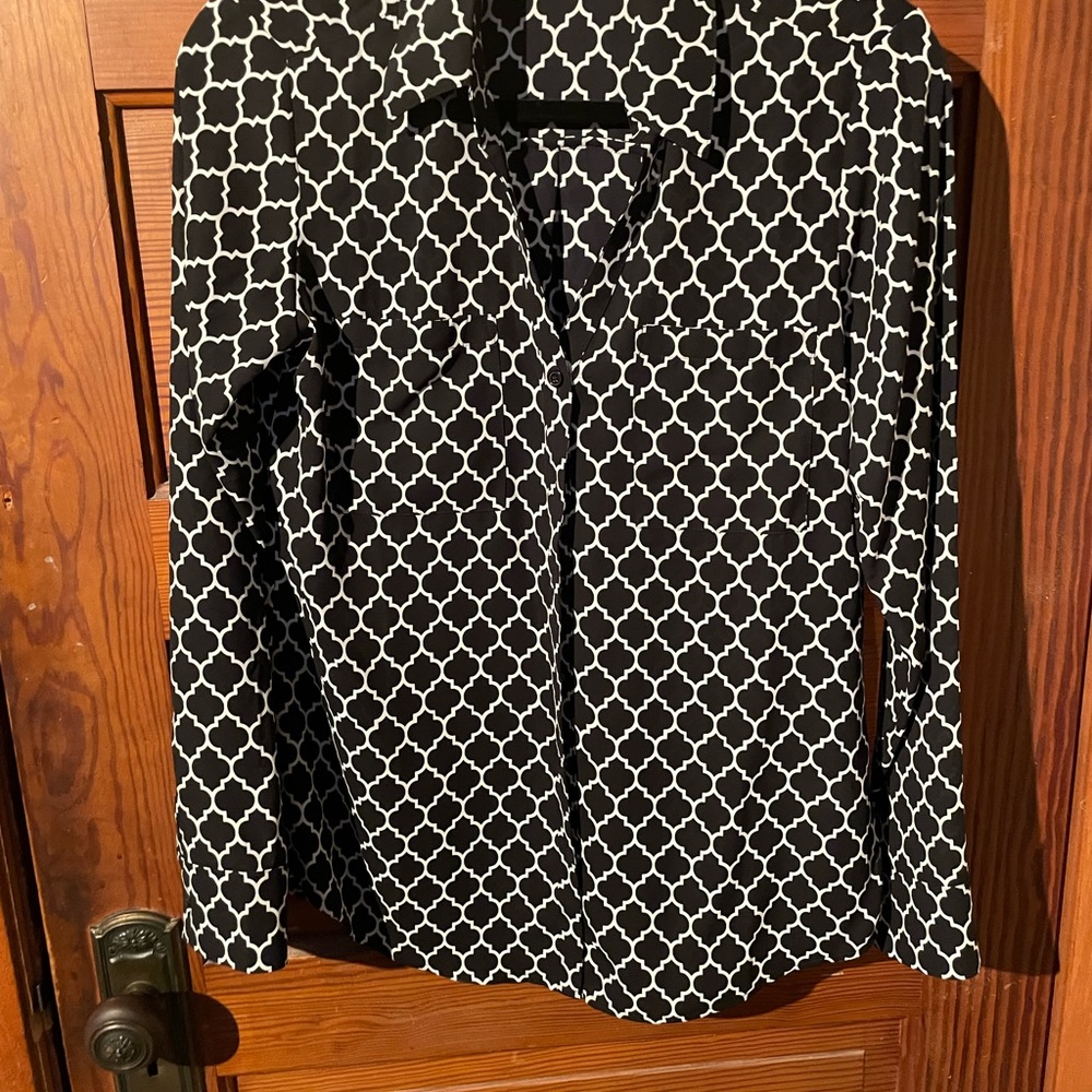 Express long sleeve 100% polyester dress shirt, medium